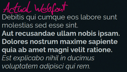 The difference between a webfont and a synthetic font