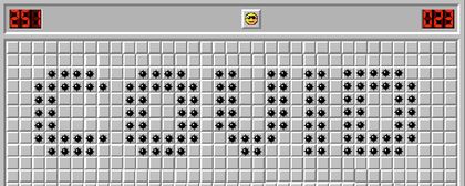 A Board of Minesweeper. The mine pattern reads the word 'Covid”