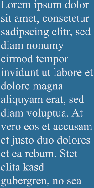 Overscrolling blind text