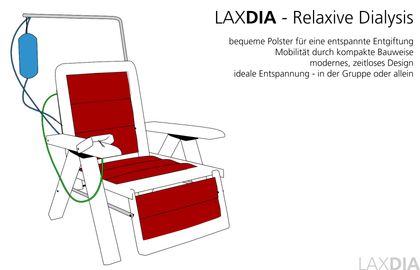 LAXDIA - Relaxive Dialysis. Bequeme Polster für eine entspannte Entgiftung. Mobilität durch kompakte Bauweise. Modernes, zeitloses Design. Ideale Entspannung - in der Gruppe oder allein.