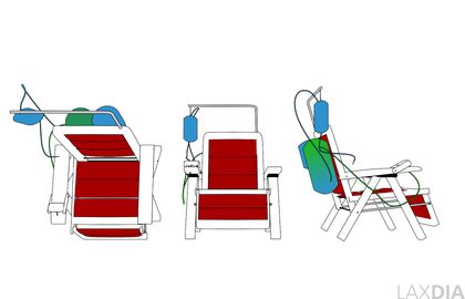 Der Dialyse-Liegestuhl von allen Seiten.