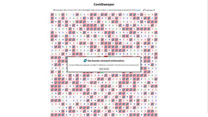 screenshot of https://covidsweeper.netlify.app/