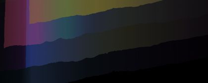 A stylized image of colourful northern lights